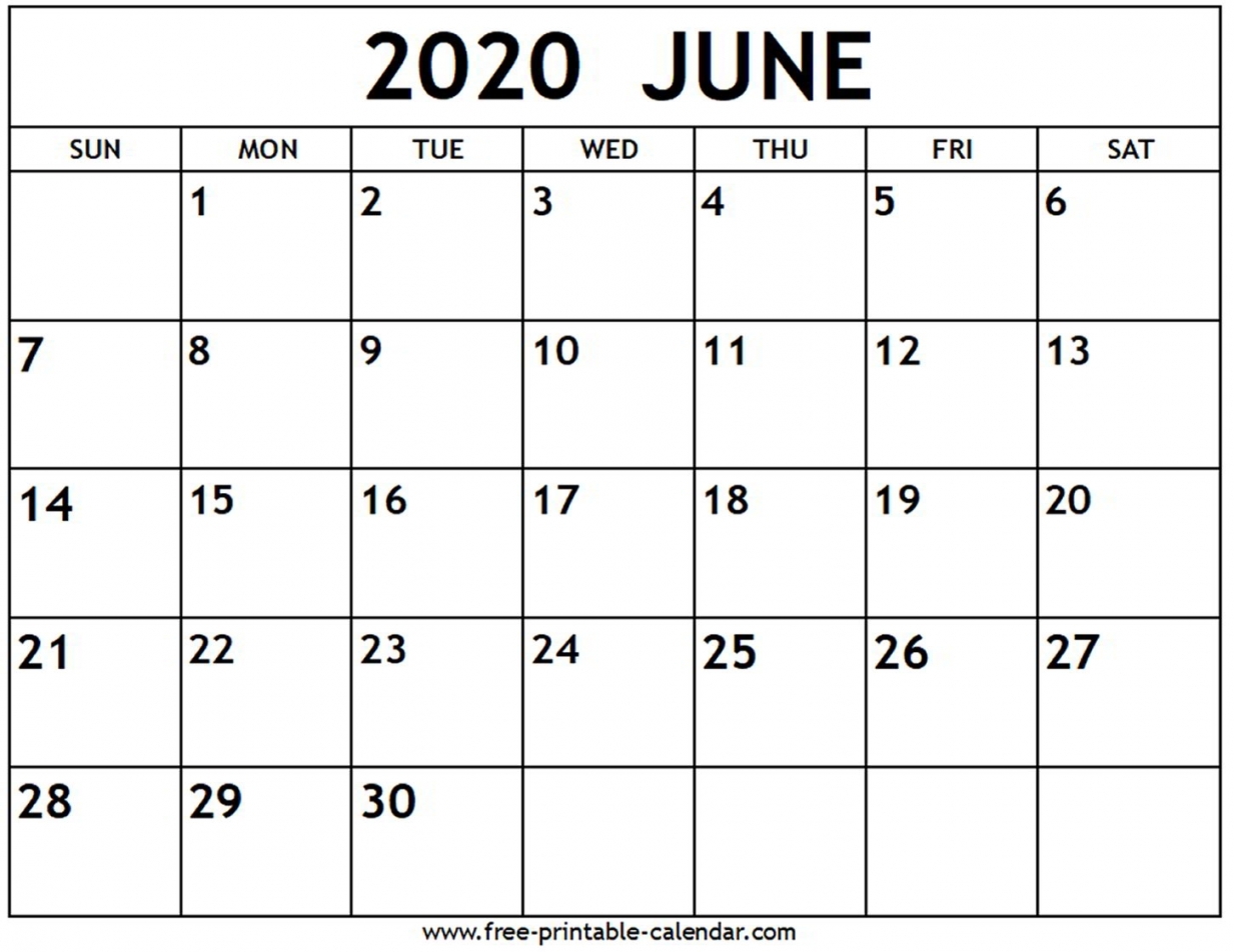 June 2020 Calendar Printable June 2020 Calendar Printable