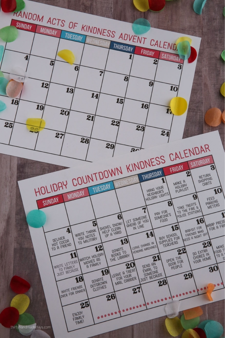 Holiday Countdown Calendar Printable