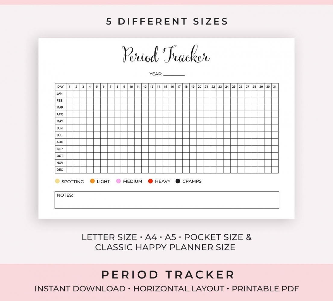Printable Menstrual Cycle Calendar Free