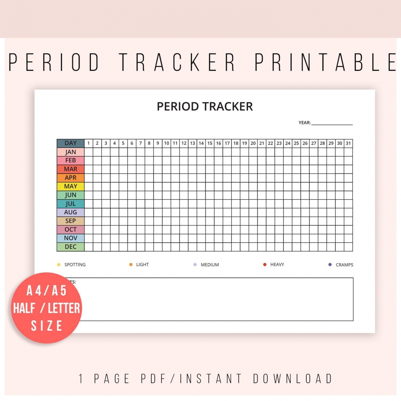 Menstrual Cycle Calendar Printable Menstrual Cycle Calendar Printable
