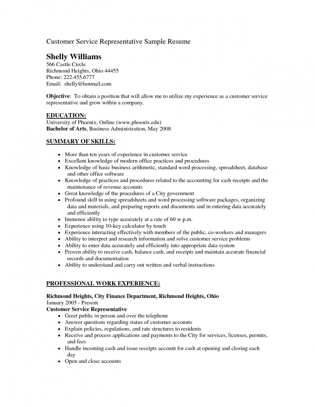 Pinsktrnhorn On Resume Letter Ideas | Customer Service