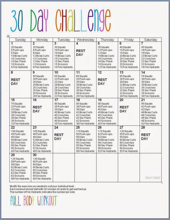 30 Day Challenge Printable