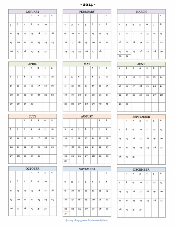Printable Year At A Glance Calendar Printable Year At A Glance Calendar