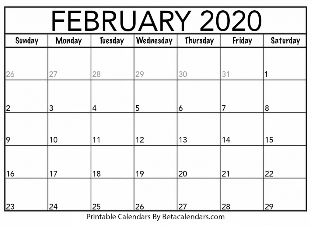 Printable Calendar Months 2020