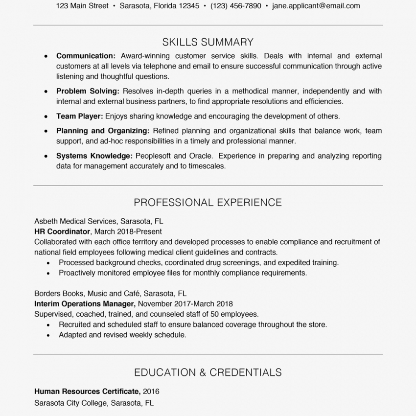 Resume Abilities Examples