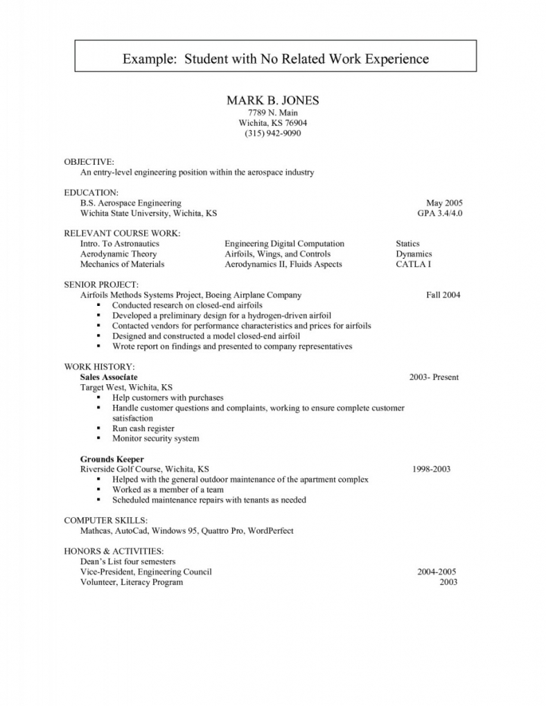 Resume Examples For College Students With No Experience