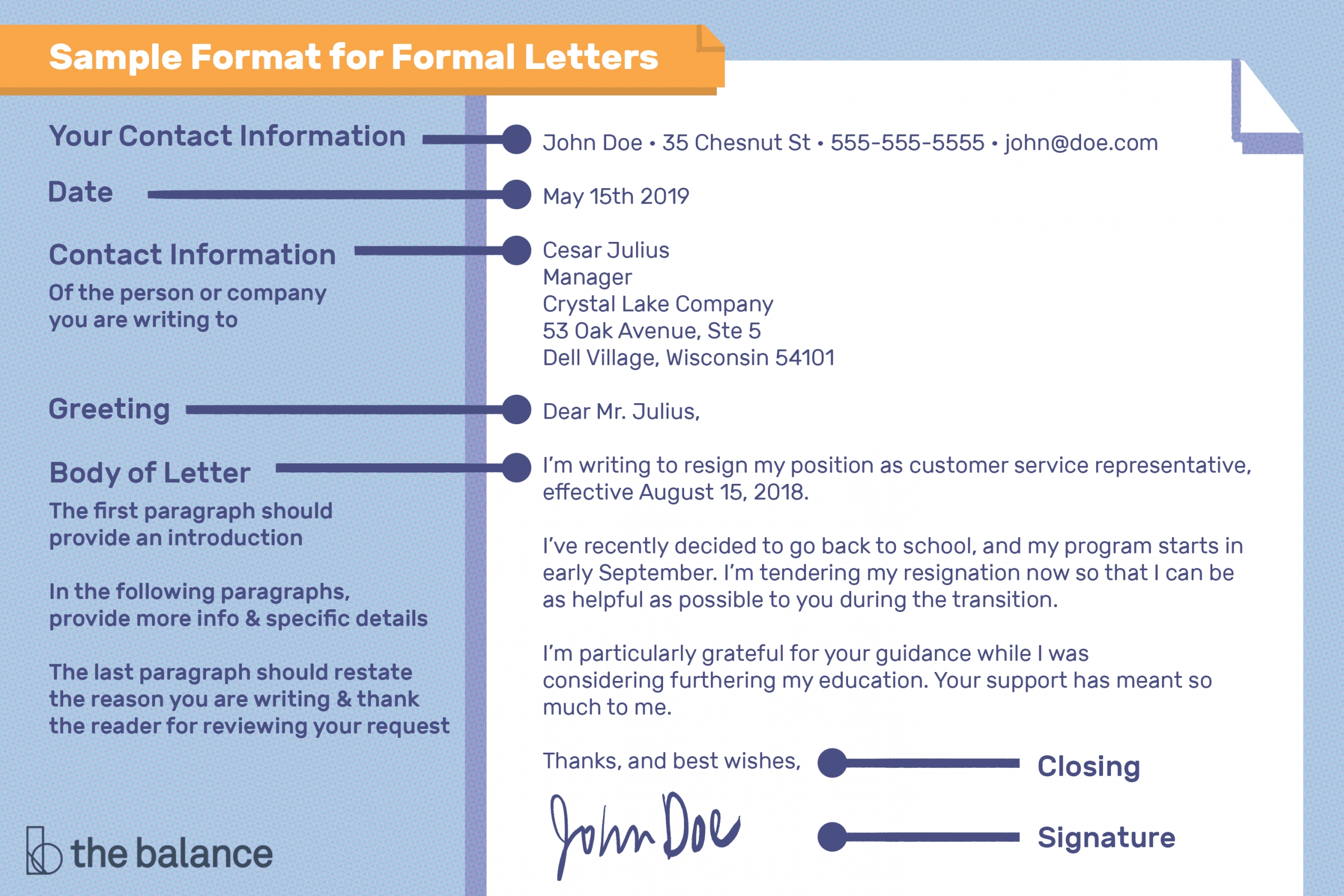 Formal Letter Heading Example