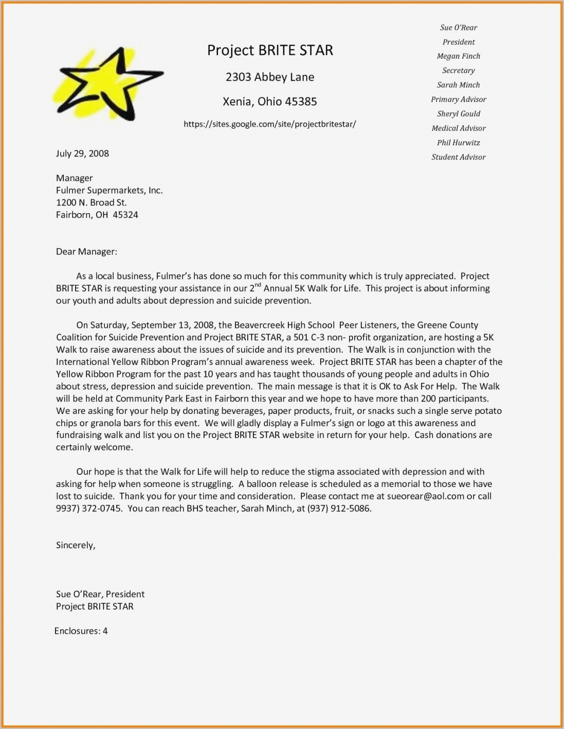 Sample Thank You Letter For Donation Of School Supplies