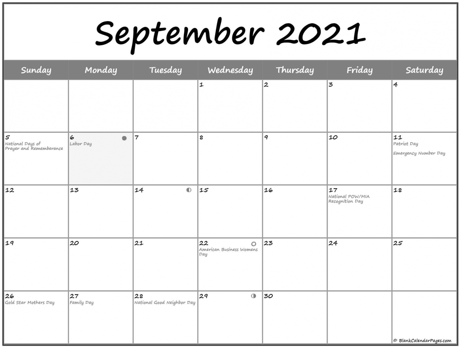 Moon Phases September 2021