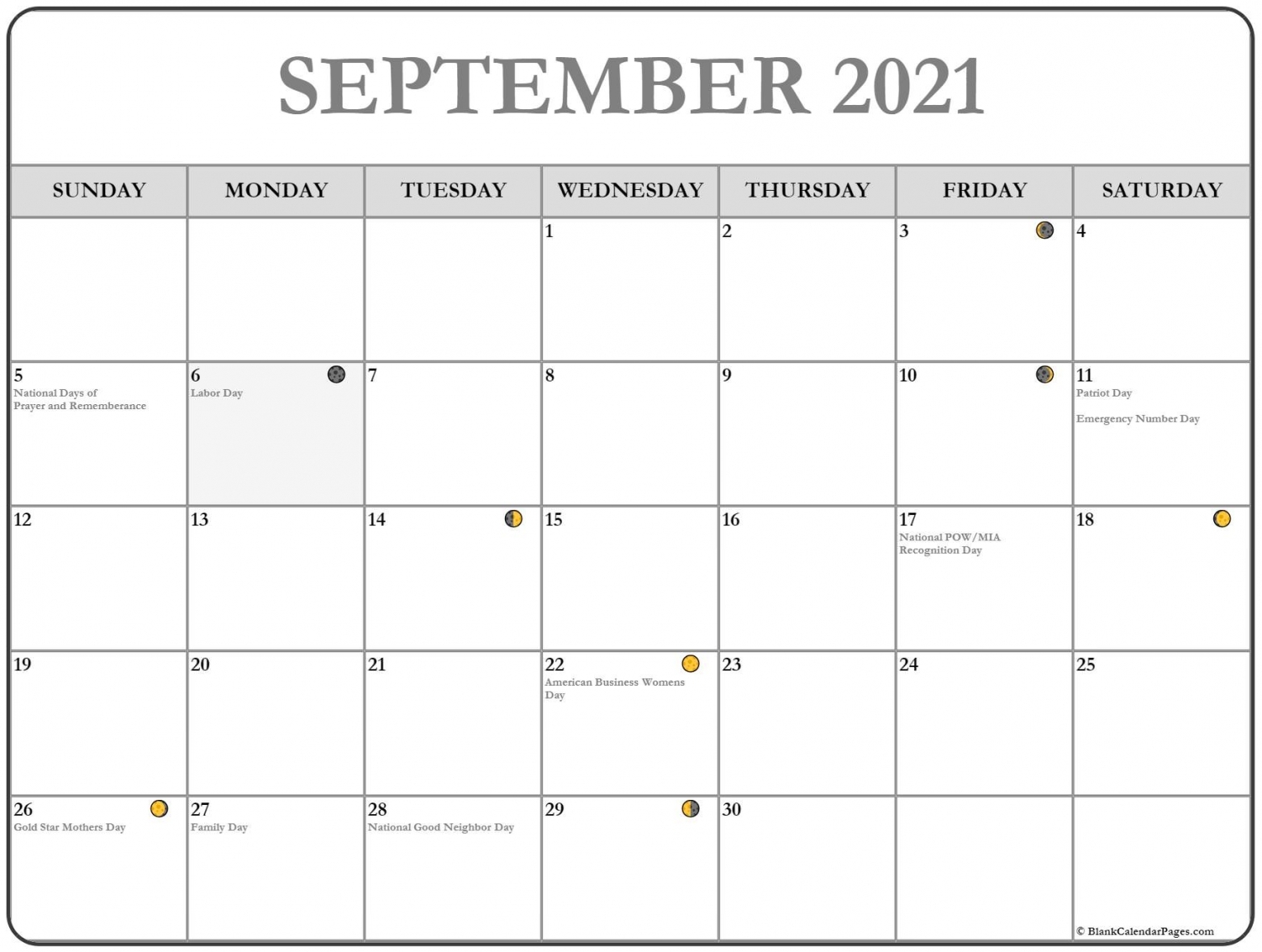 Moon Phases September 2021