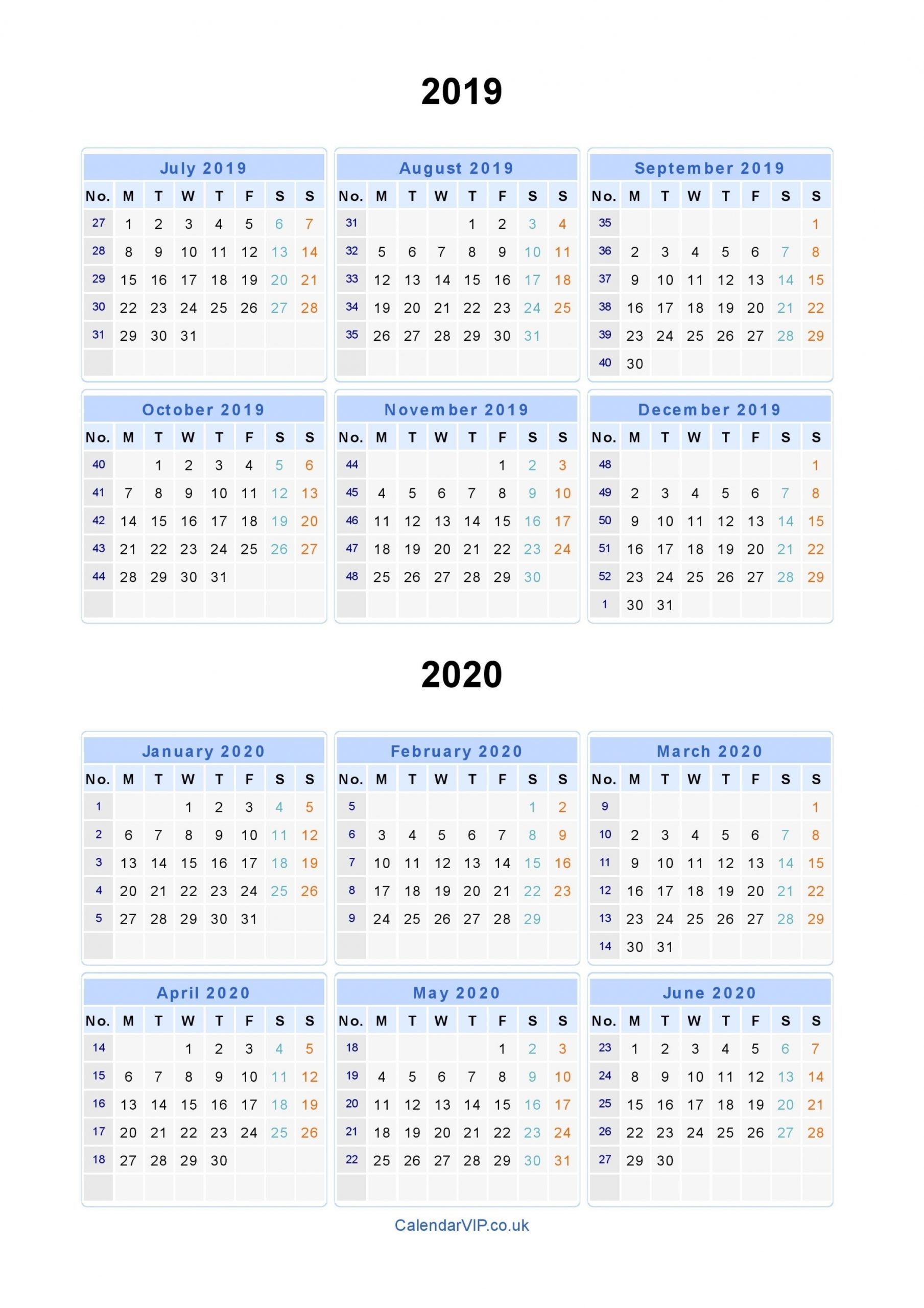Printable School Year Calendar 2020-2021