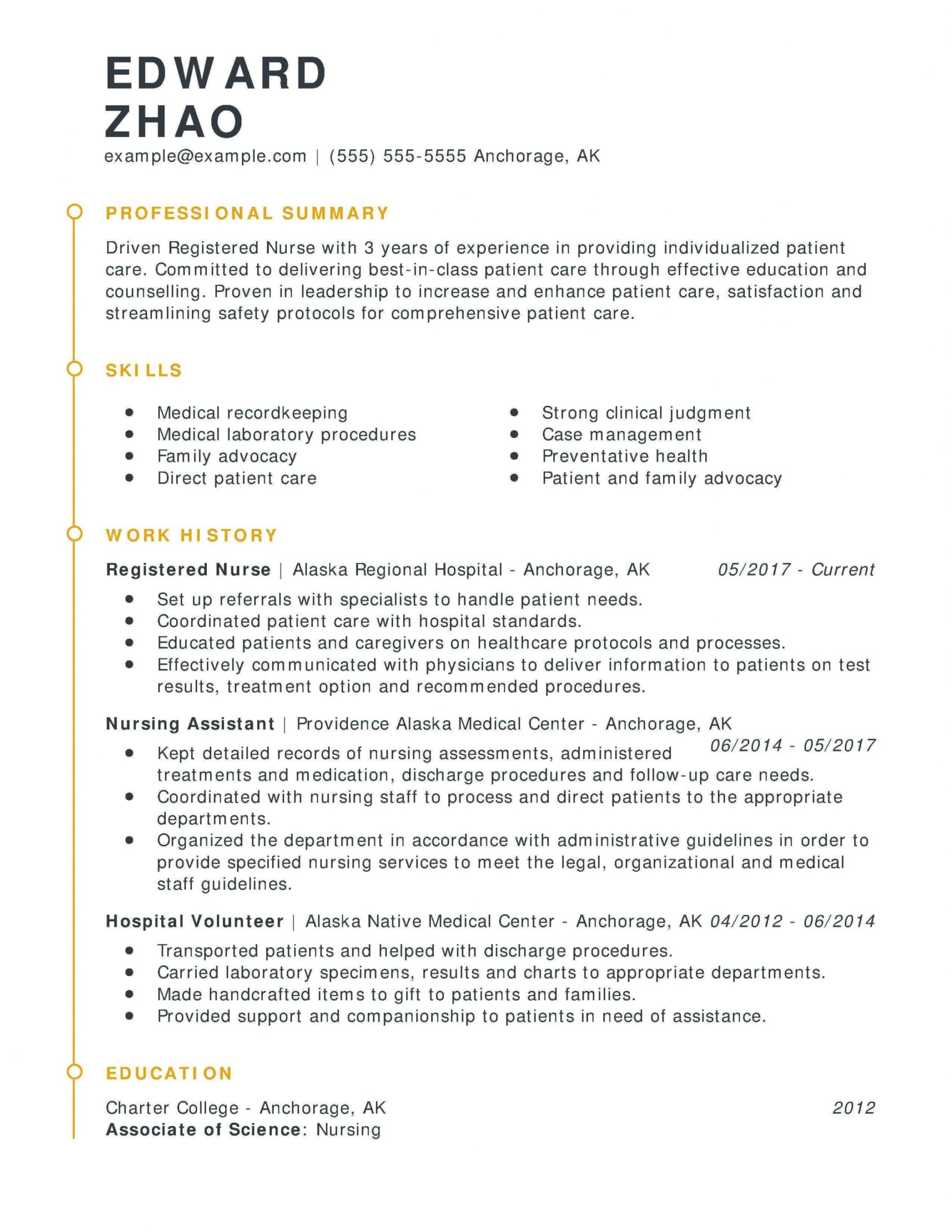 resume letter sample for experienced