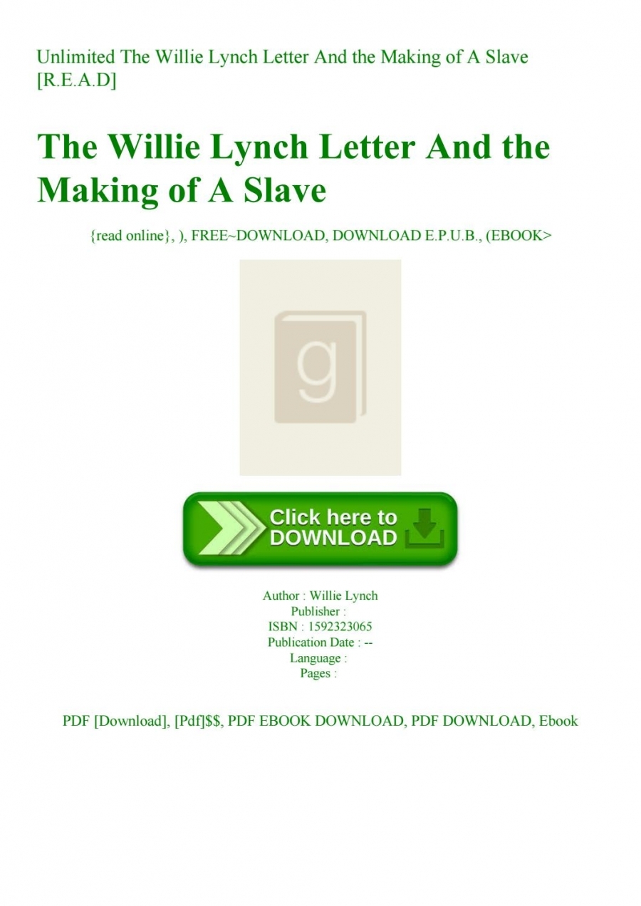 Willie Lynch Letter Pdf