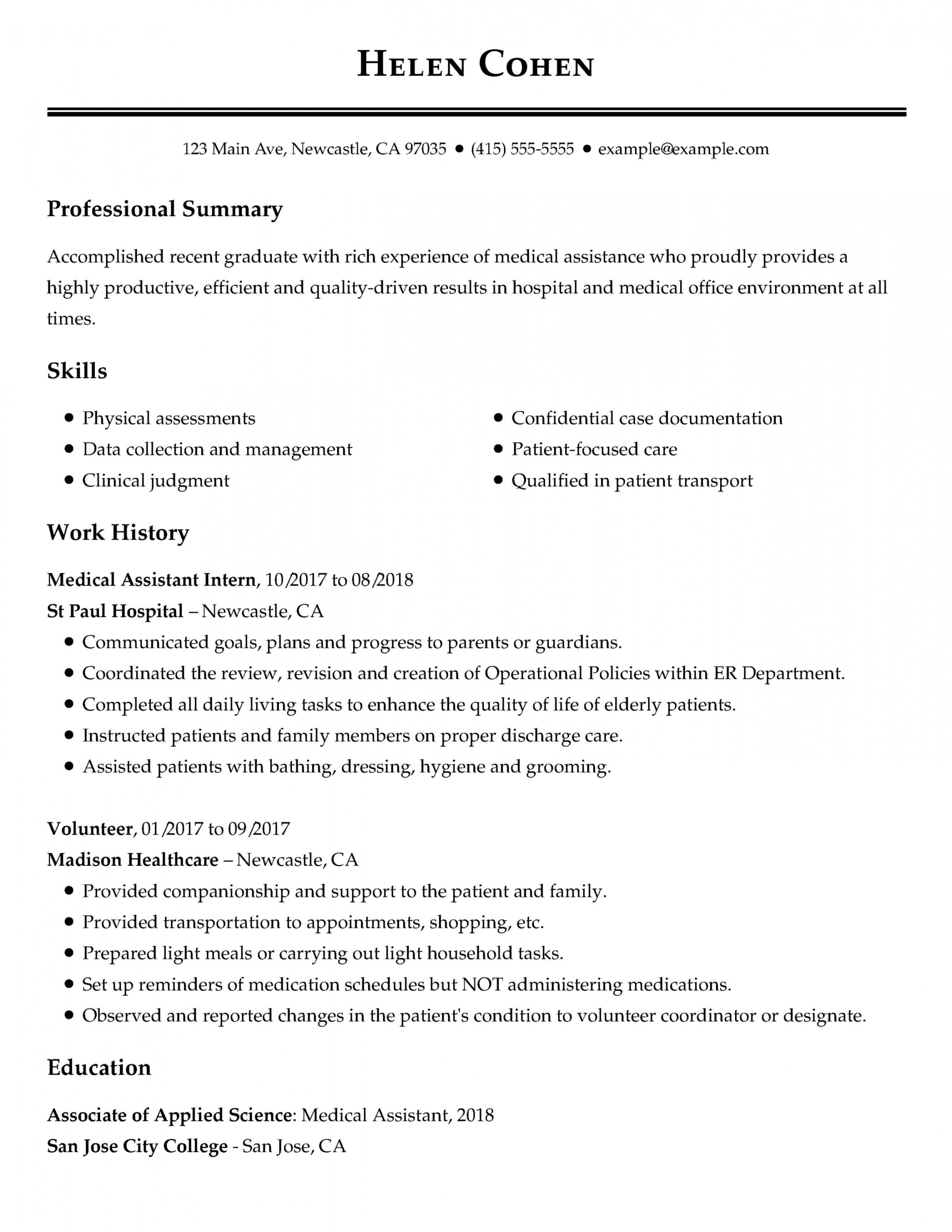 summary in resume examples