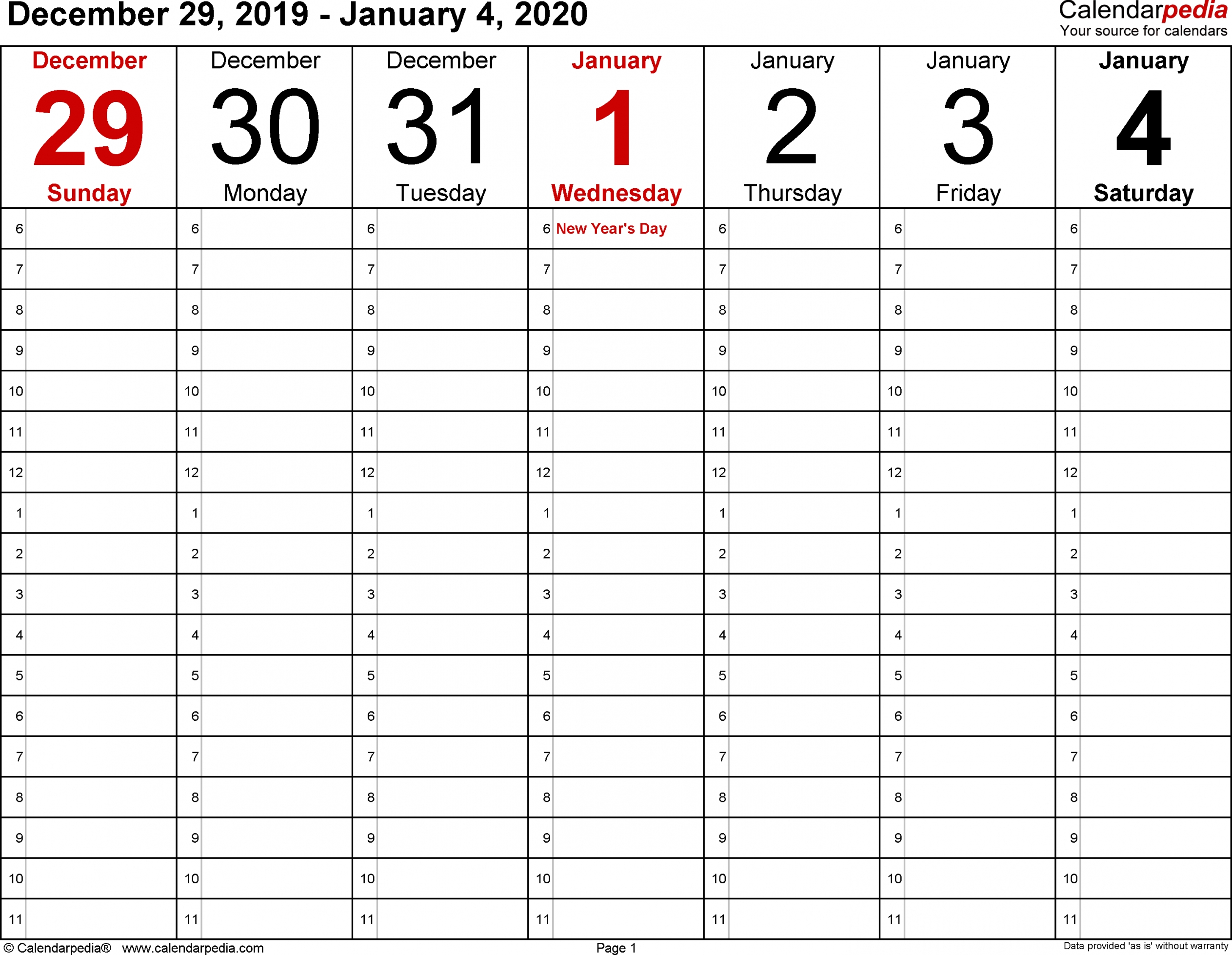 2 Week Blank Calendar 2020 Printable 2 Week Blank Calendar 2020 Printable