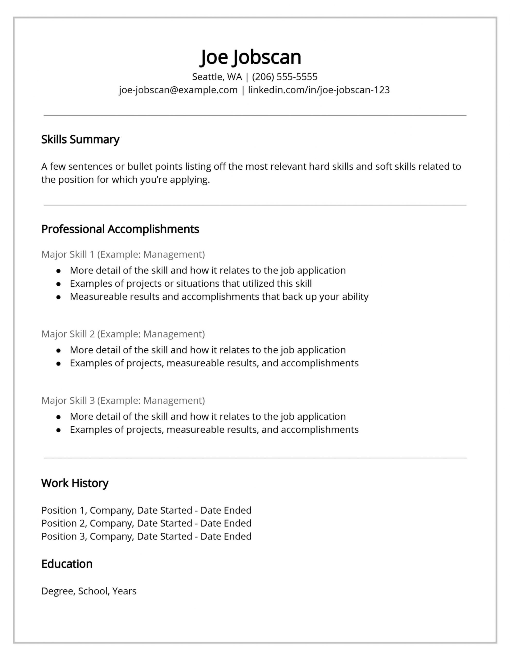 Functional Resumes Examples