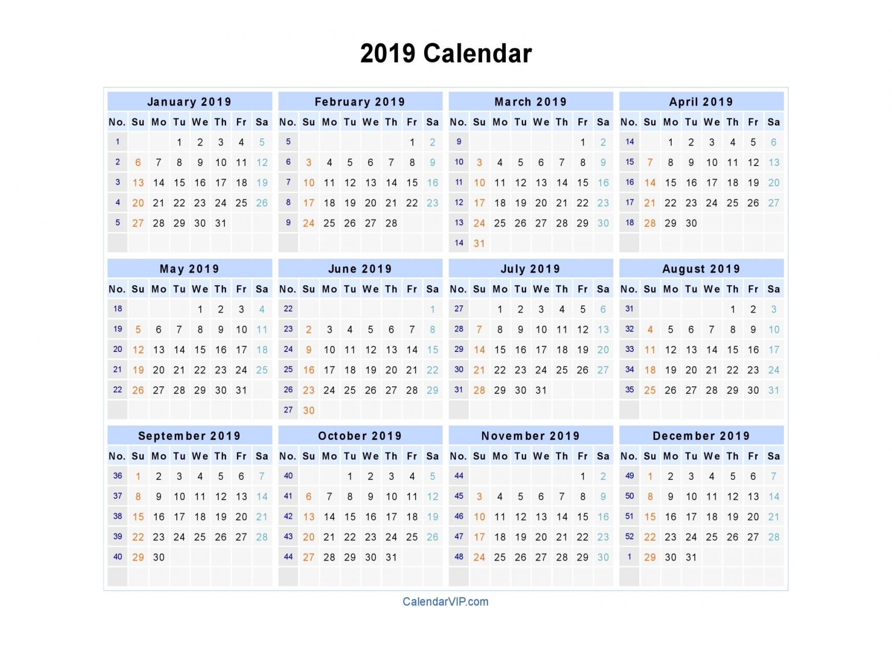 A3 Printable Calendar