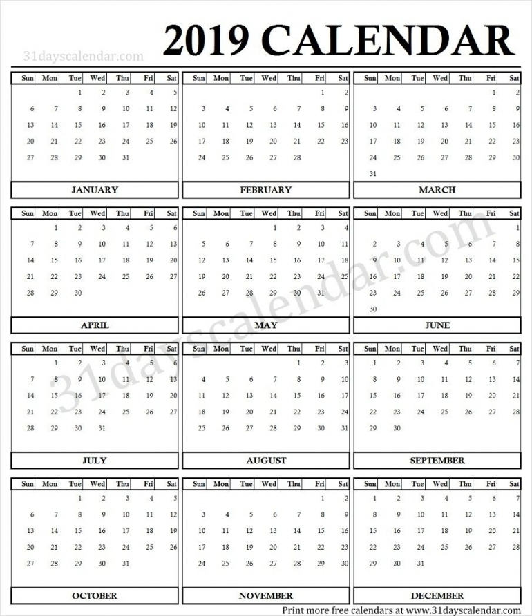 At A Glance Calendar Template At A Glance Calendar Template
