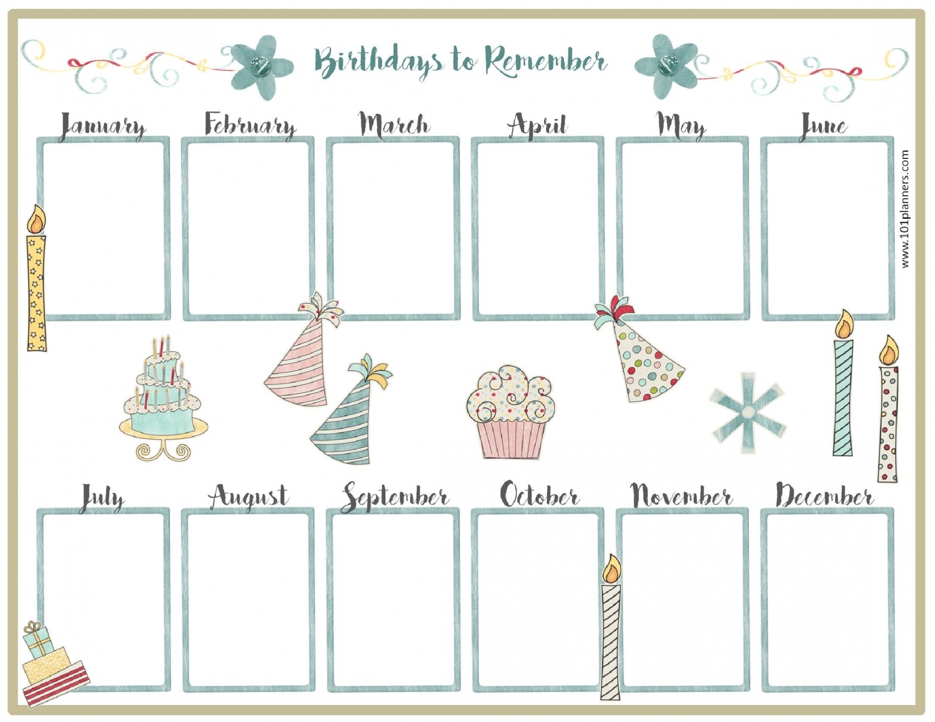 Birthday Month Calendar Template