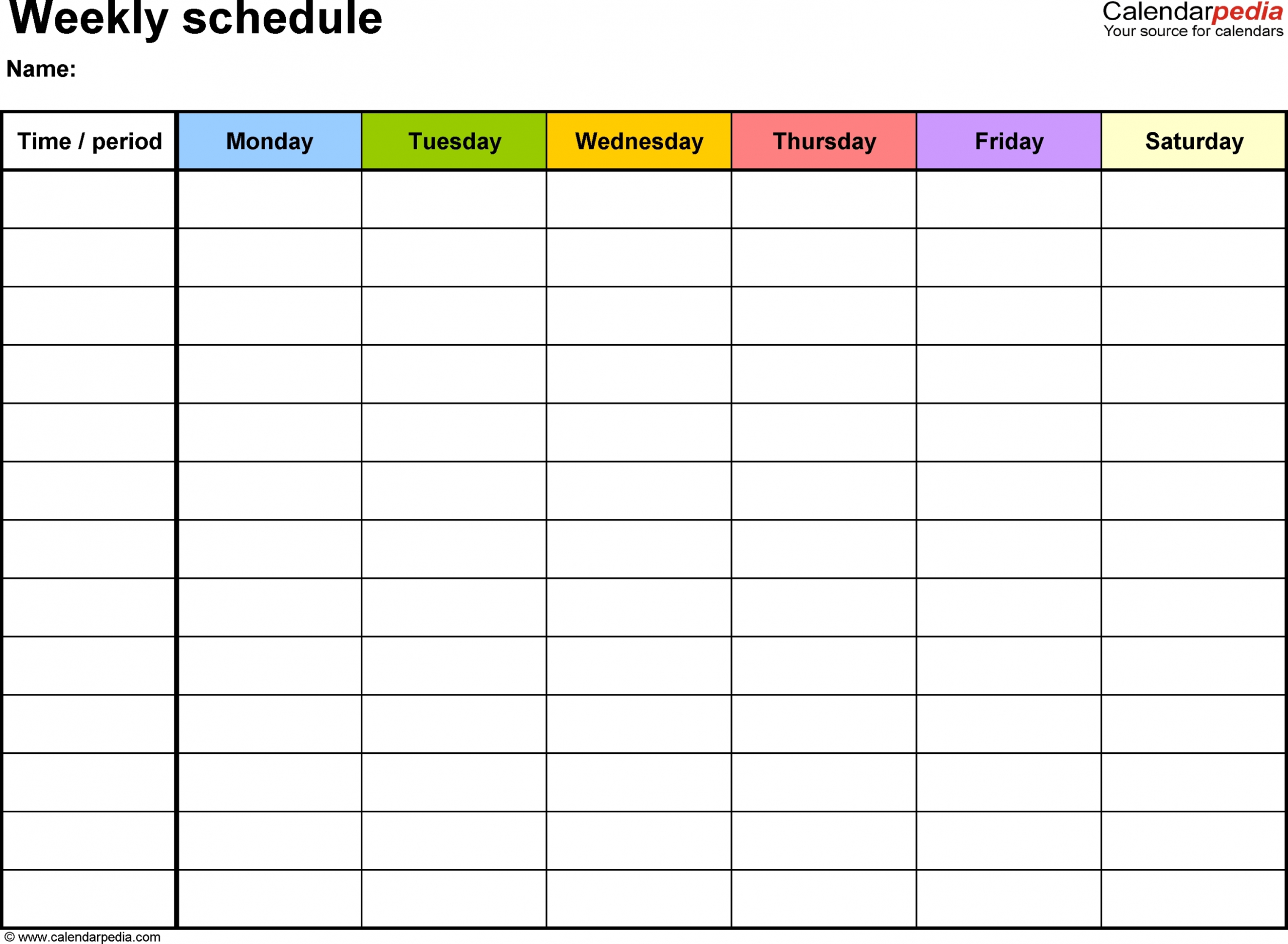 Blank Week Calendar Printable