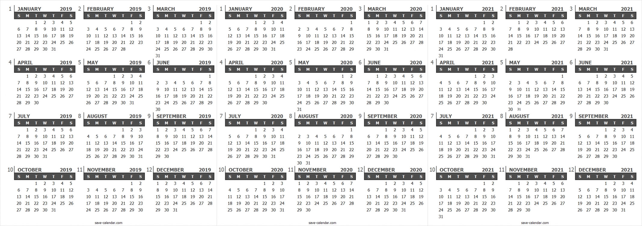 Free Printable Calendar 2021 Uk