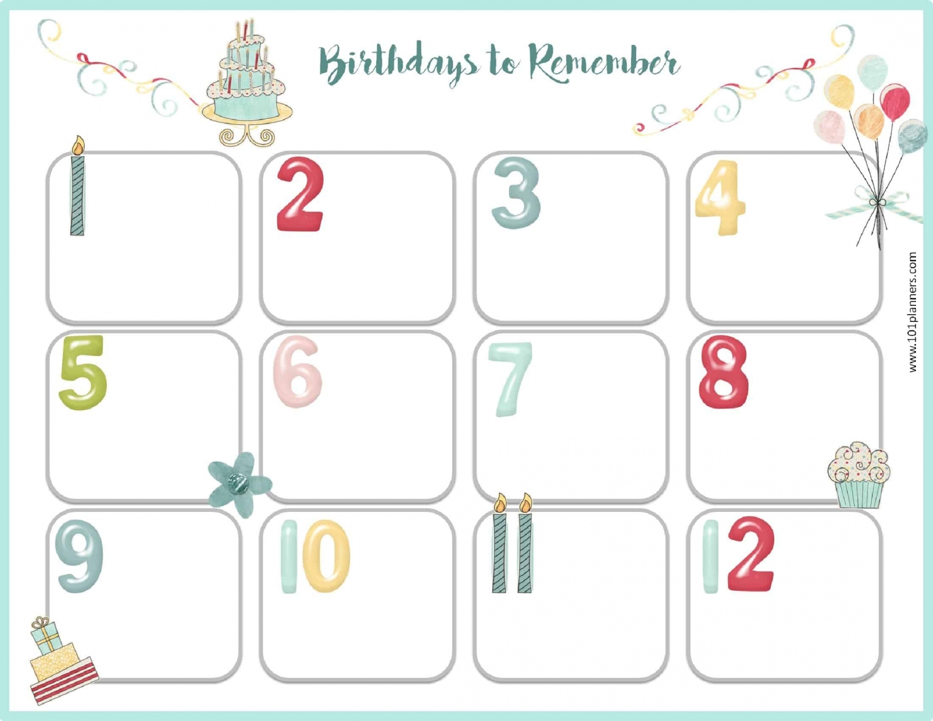 Birthday Dates Calendar Terry Georgina