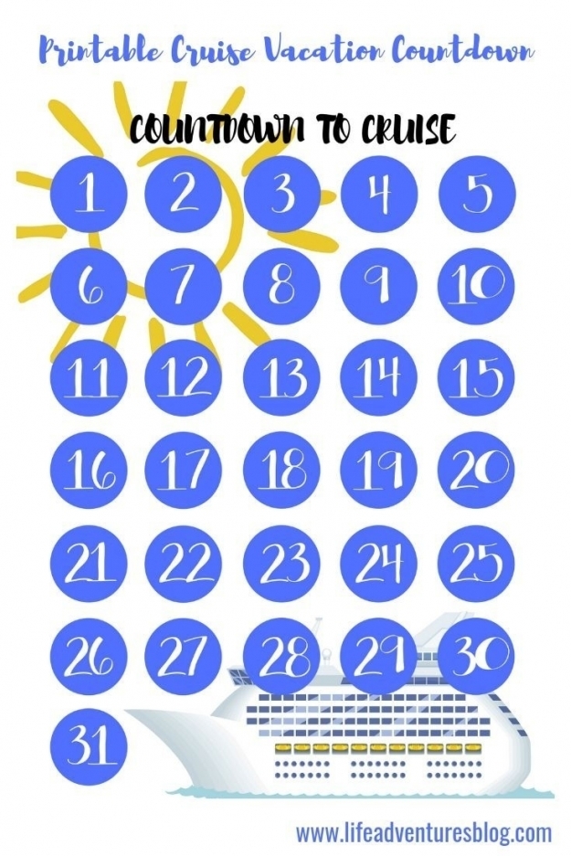Free Cruise Vacation Countdown Calendar For Your Next Cruise