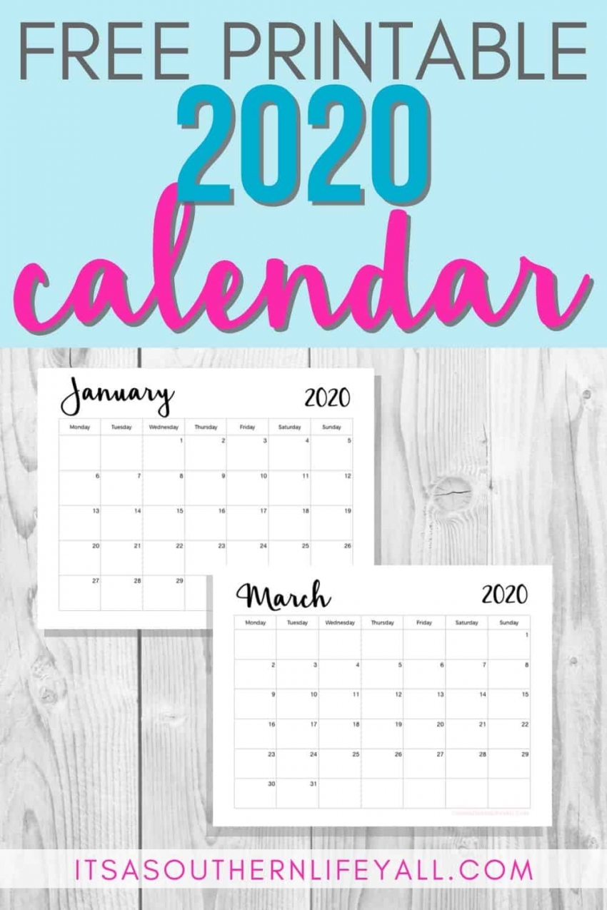 Printable Countdown Calendar 2020