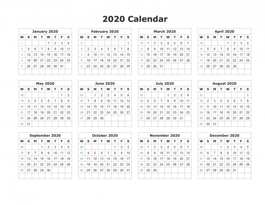2020 Calendar Uk Printable Pdf