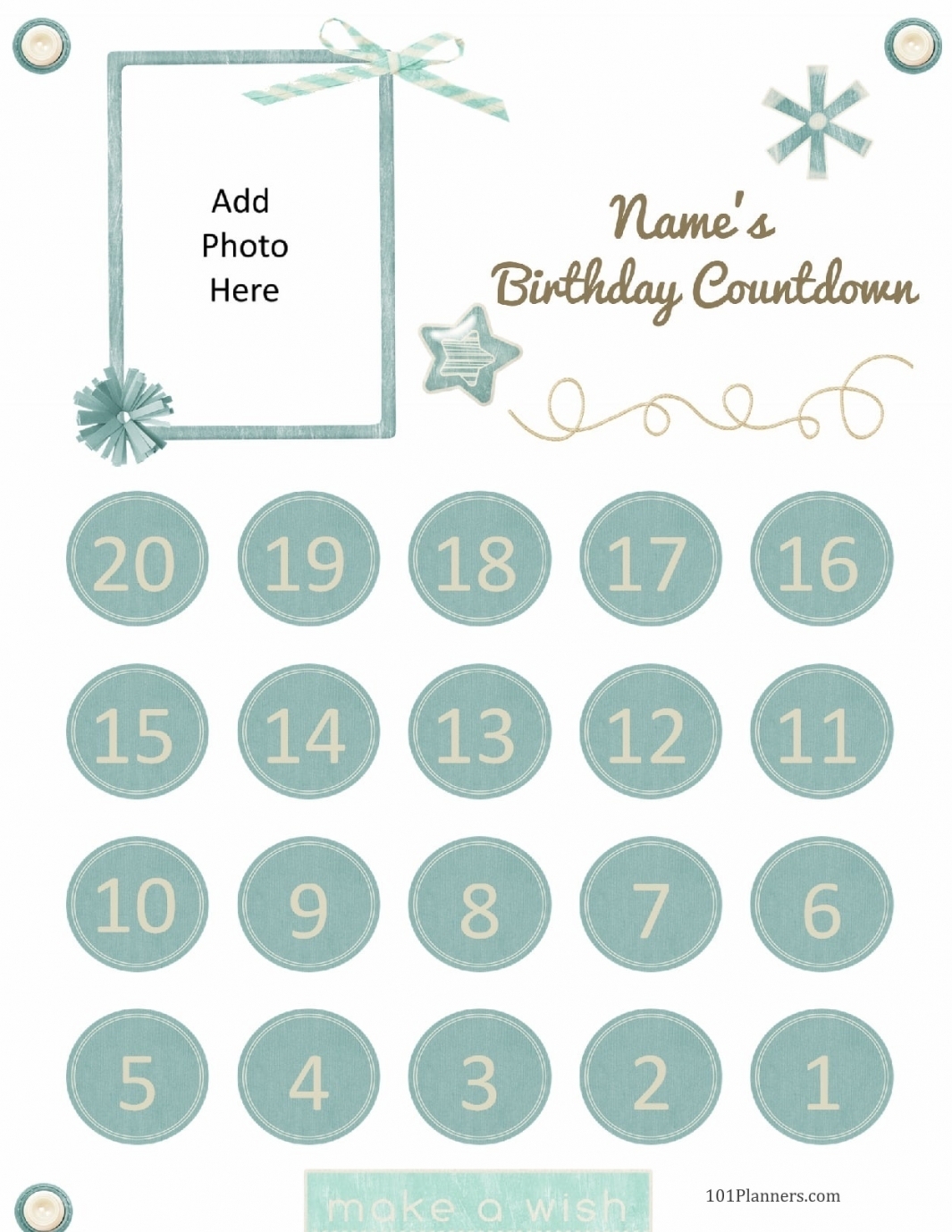 Make A Countdown Calendar Printable Make A Countdown Calendar Printable