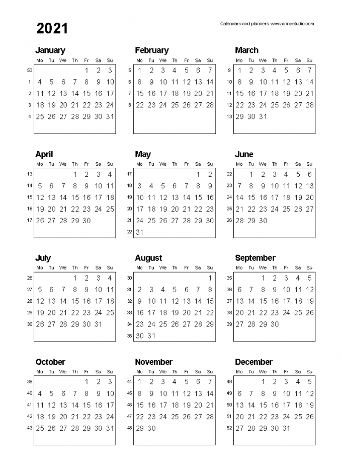 Printable Calendar 2021 Australia