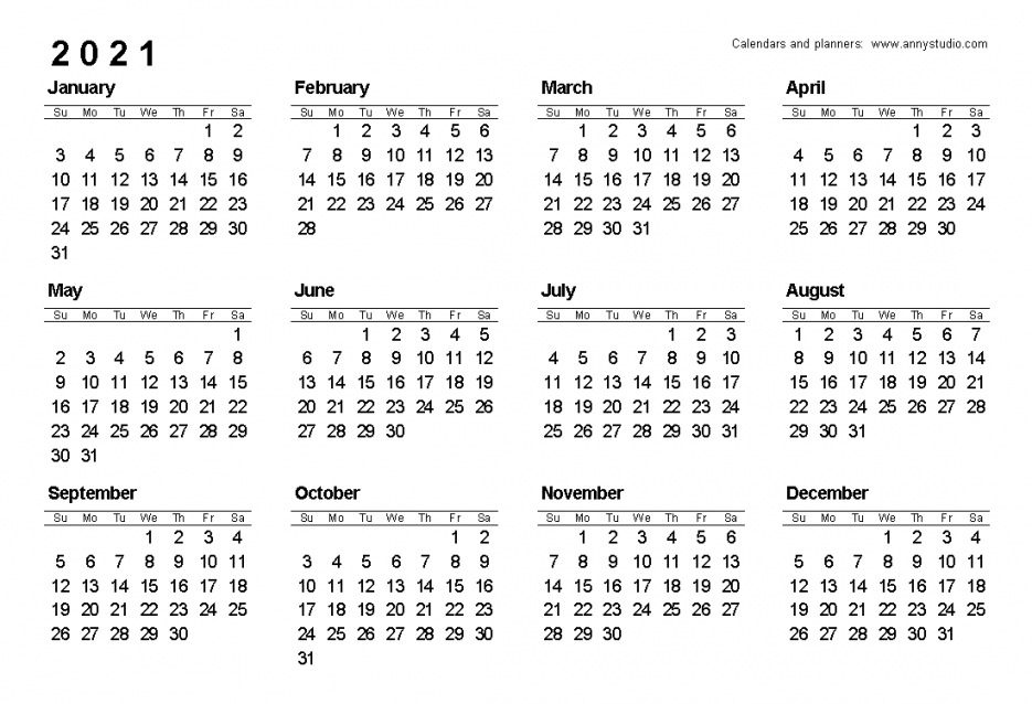 Printable Calendar 2021 Australia