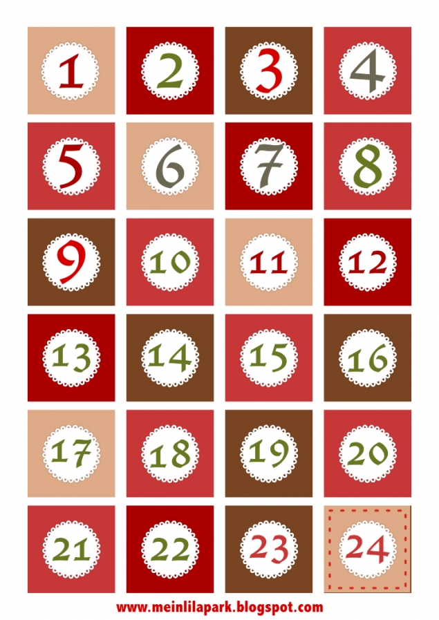 2020 Christmas Calendar Numbers Printable 2020 Christmas Calendar Numbers Printable