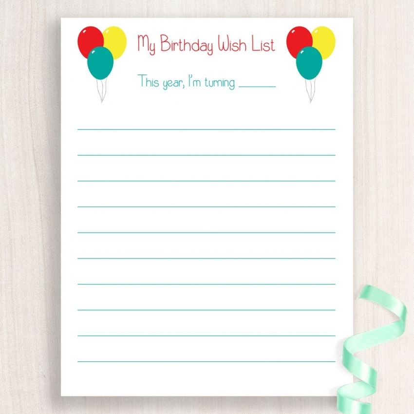 Free Printable Birthday List