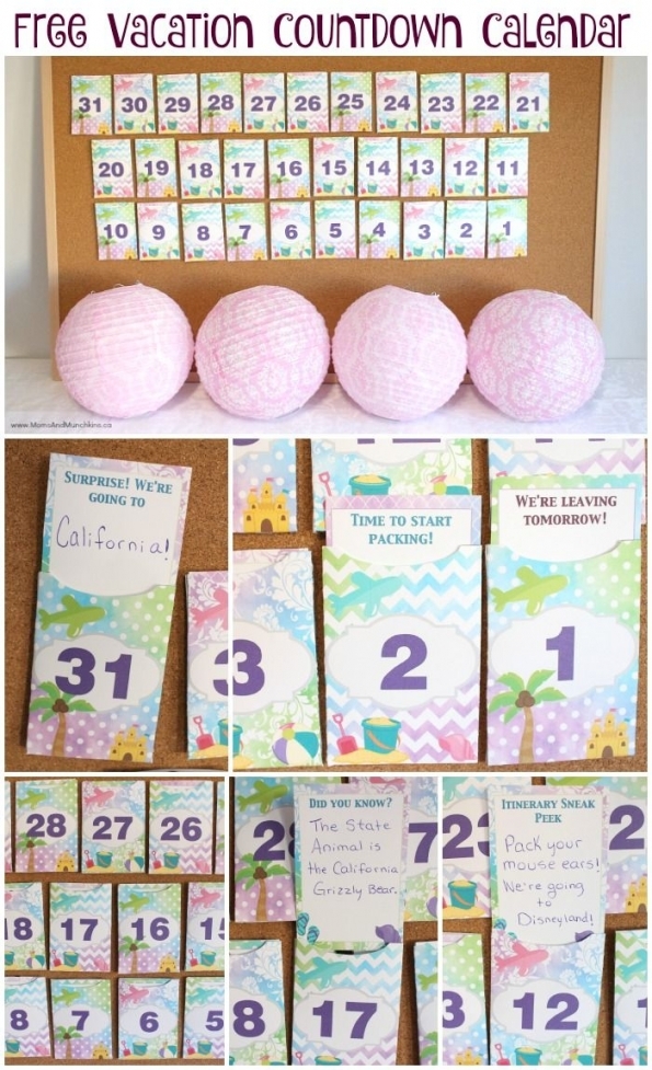 Printable Vacation Countdown Calendar Printable Vacation Countdown Calendar