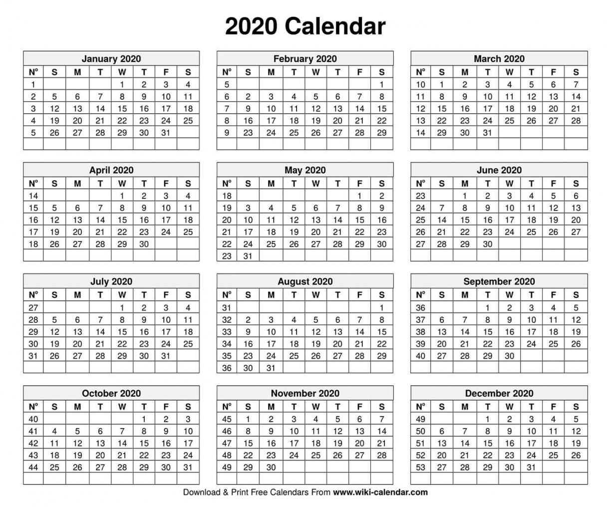 2 Week 2020 Calendar Printable