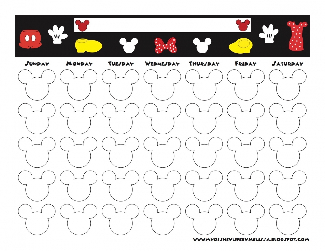 Free Printable Disney Countdown Calendar