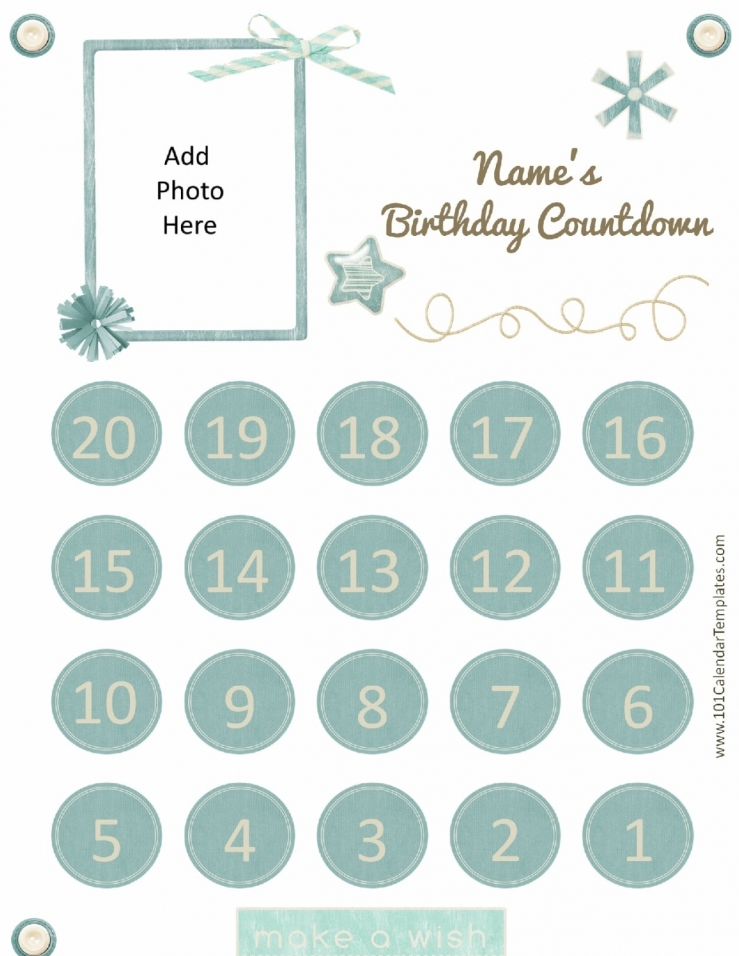 Printable Countdown Calendar 2020 Printable Countdown Calendar 2020