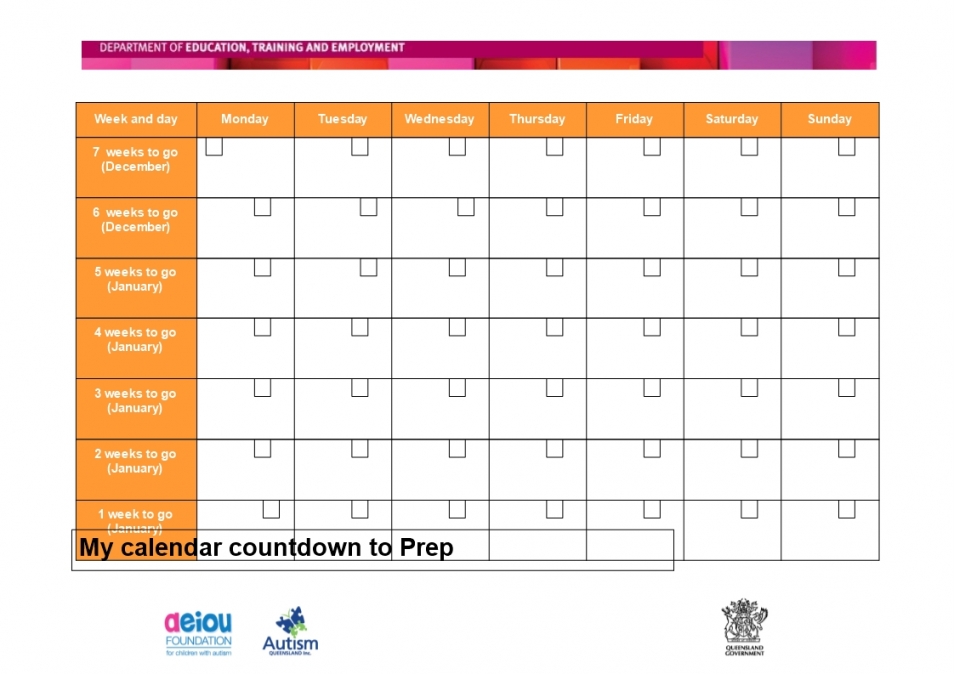 Printable Countdown Calendar 2020