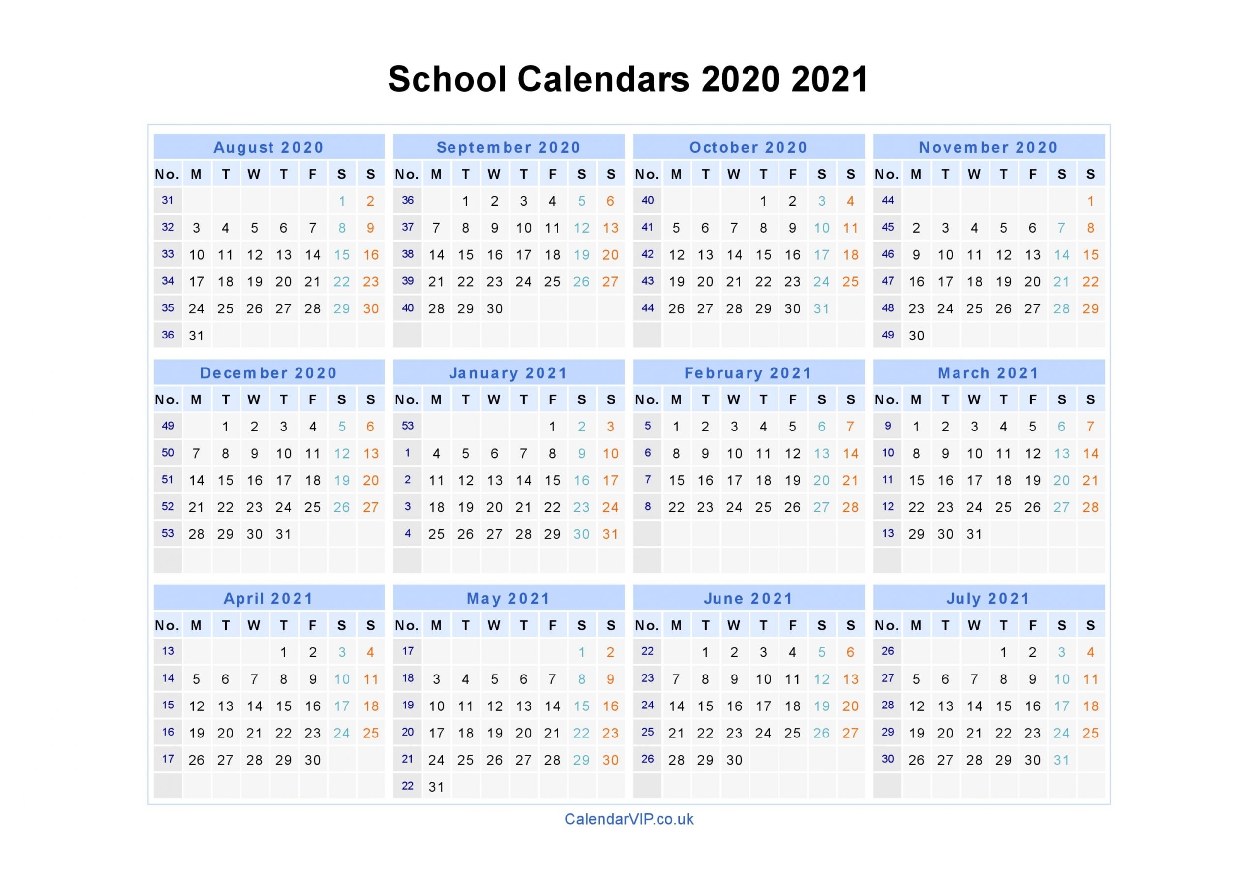 Free Printable Calendar 2021 Uk