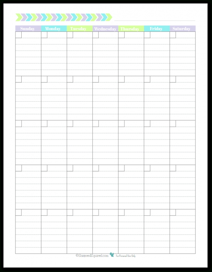 Printable Lined Monthly Calendar