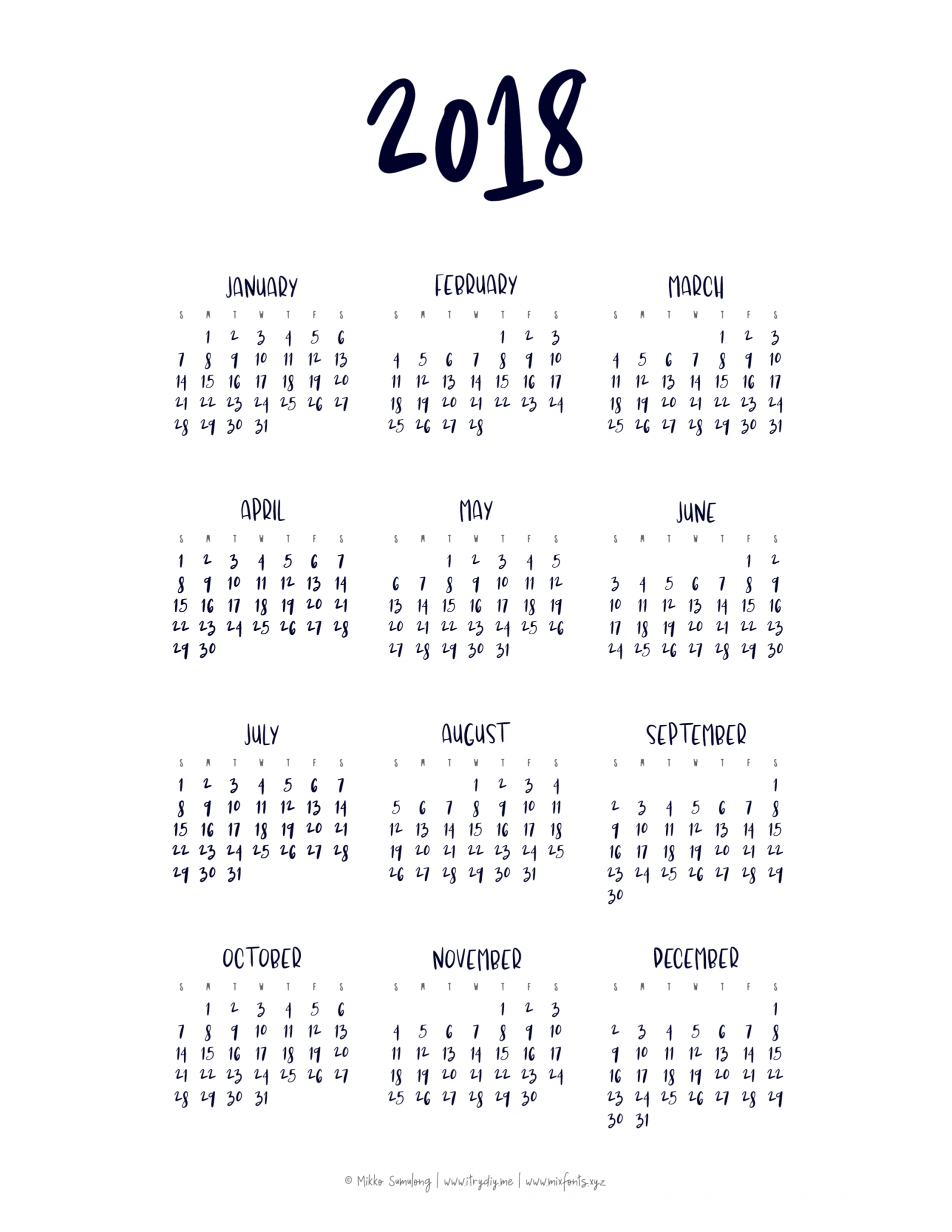 At A Glance Calendar Template At A Glance Calendar Template