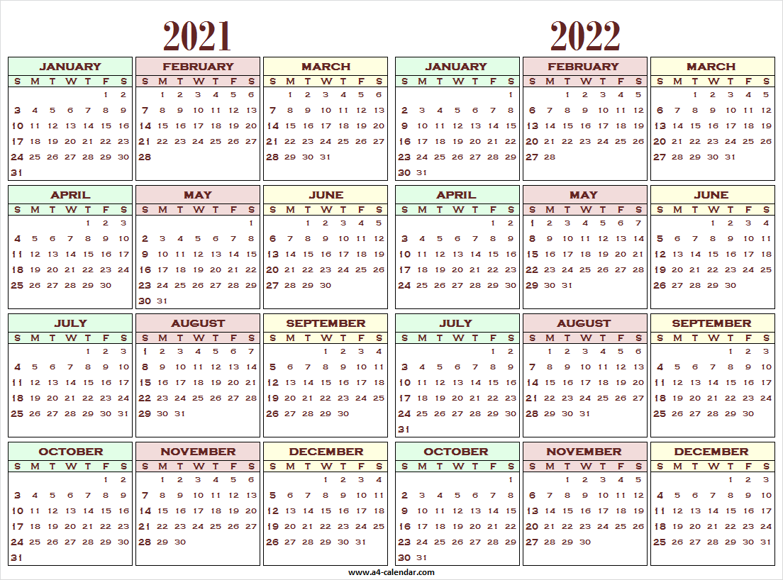Blank 2021 Calendar 2022 Printable Free - 12 Month ...