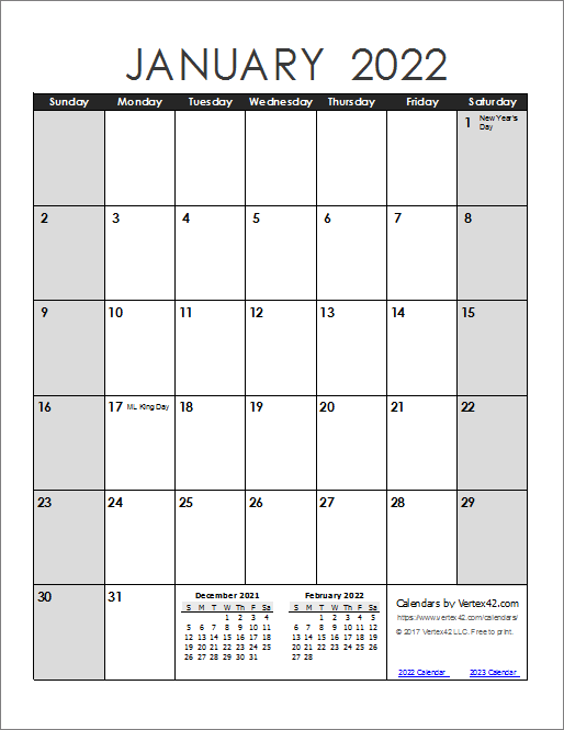 2022 Calendar Templates and Images