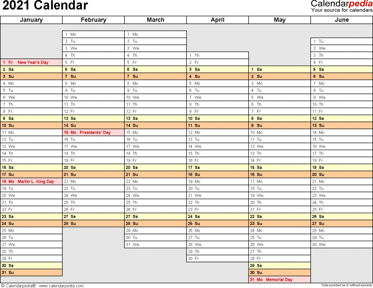 Printable Monthly Calendar 2021 | Free Letter Templates