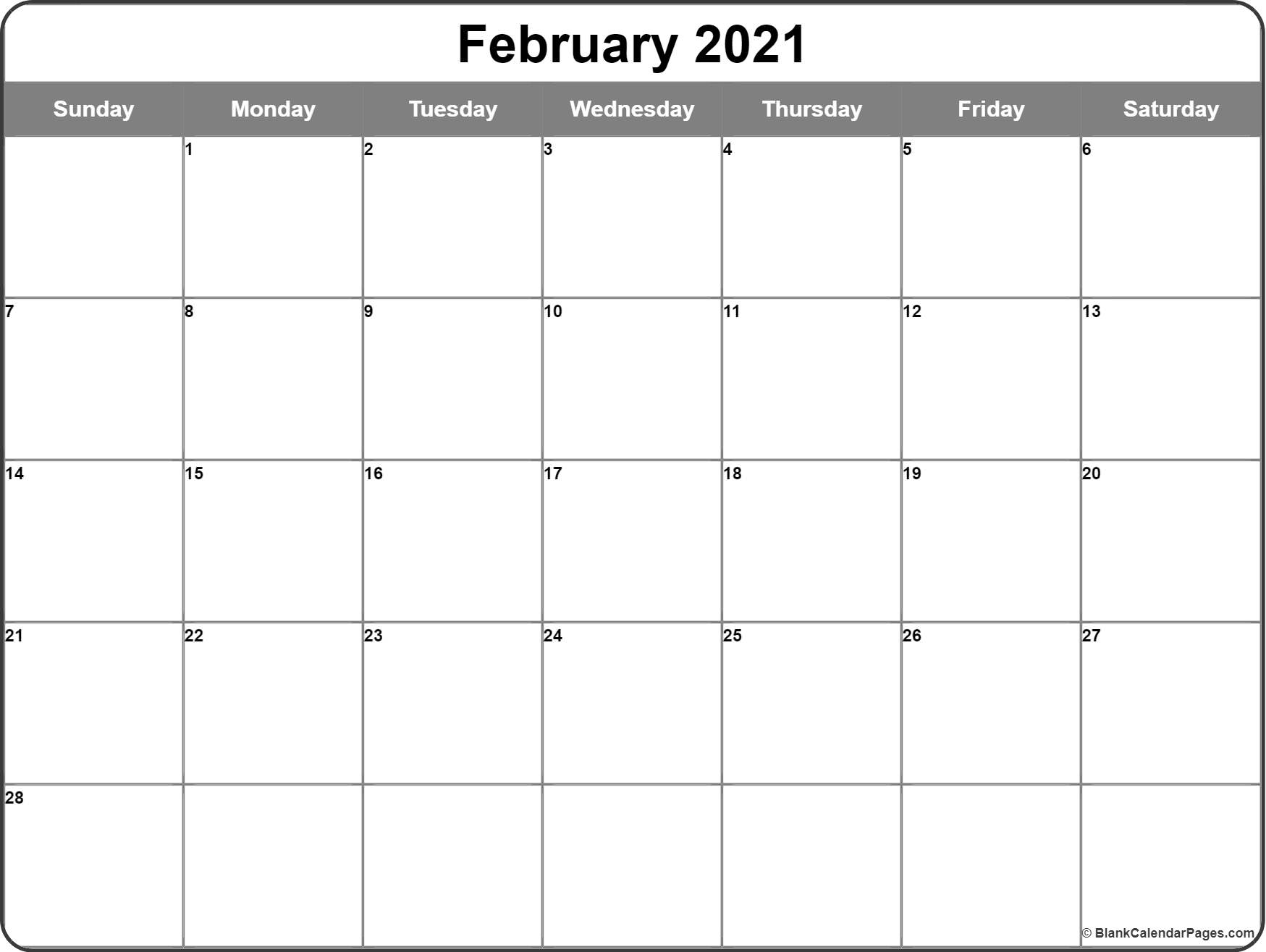 February 2021 calendar | free printable monthly calendars