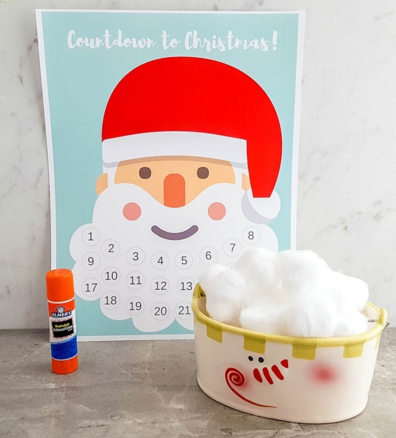 Printable Santa Beard Advent Calendar