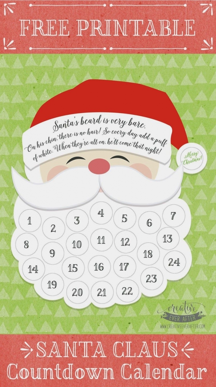 Printable Santa Beard Advent Calendar