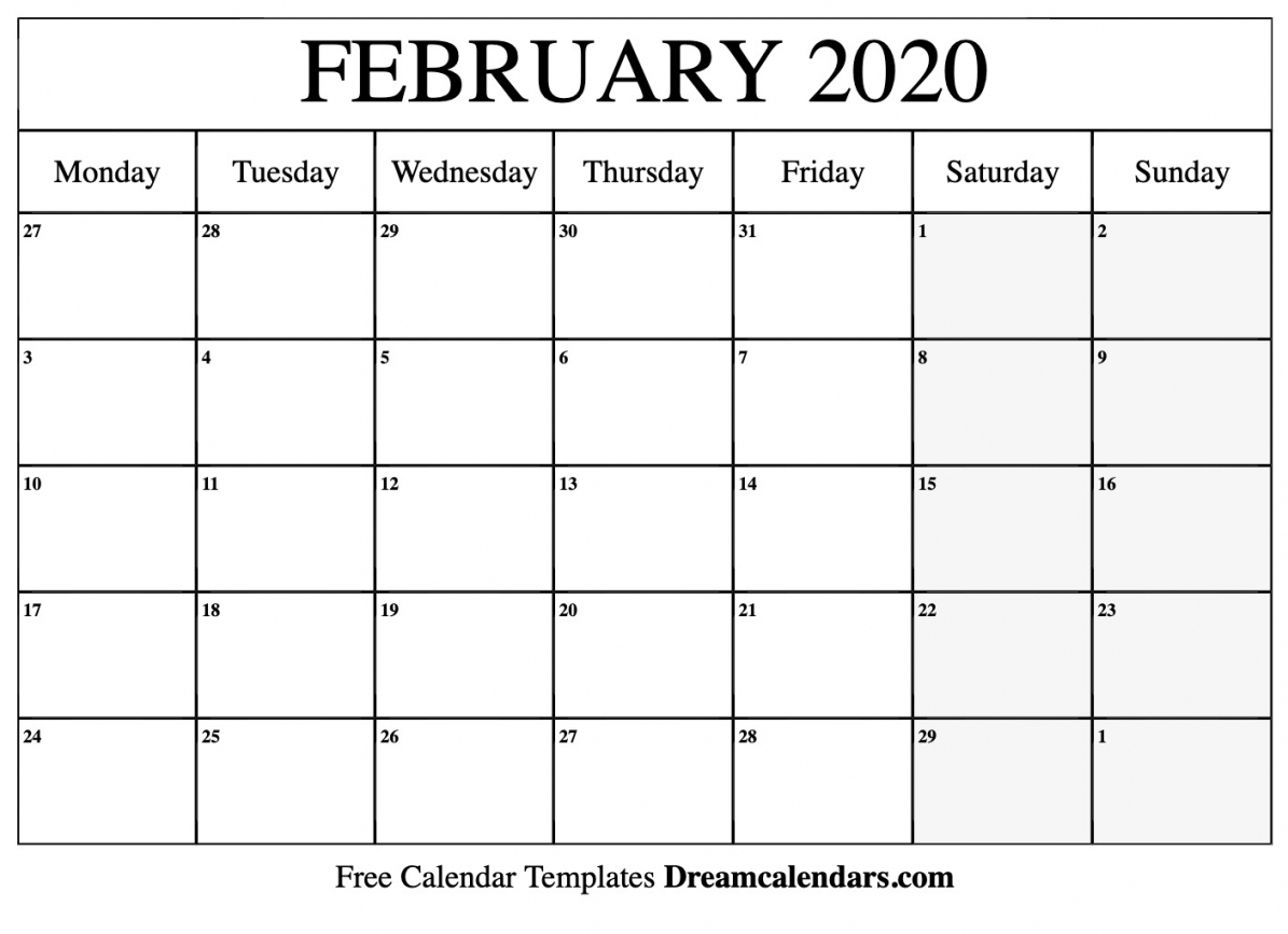Printable February 2021 Calendar Template