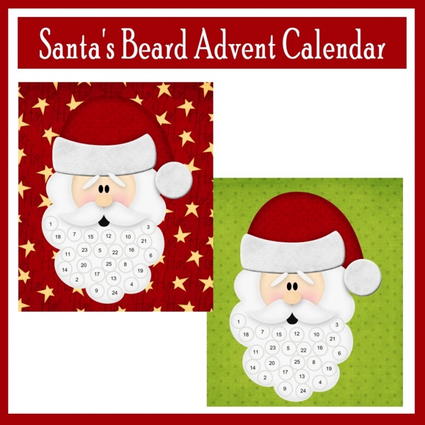 Printable Santa Beard Advent Calendar